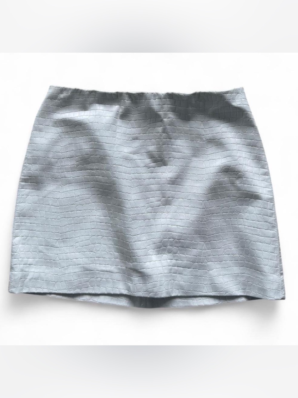 Alice + Olivia White Leather Mini Skirt